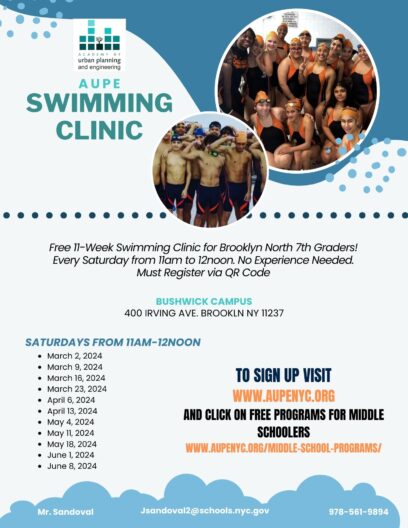 The AUPE Swimming Clinic Flyer _English